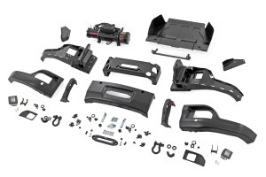 Chevy Silverado 1500 Bumper - Front - Rough Country - FXS - Mosaic Black - '23-'26